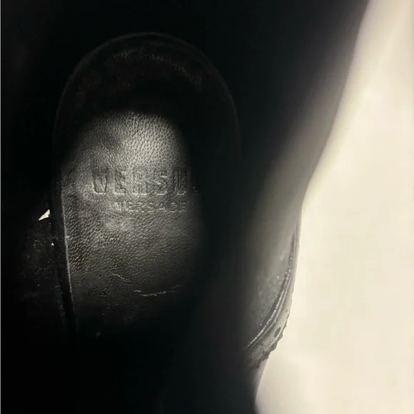 Versus Versace Black Peep-Toe Platform Booties with Side Elastic. Size 38. - Picture 5 of 5